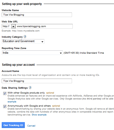 Google Analyticsgle Tracking Code Blogger