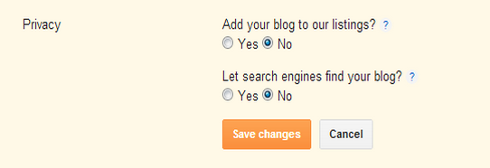 Disable Blog Not to let search on engines