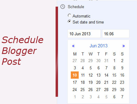 Scheduling blogger post